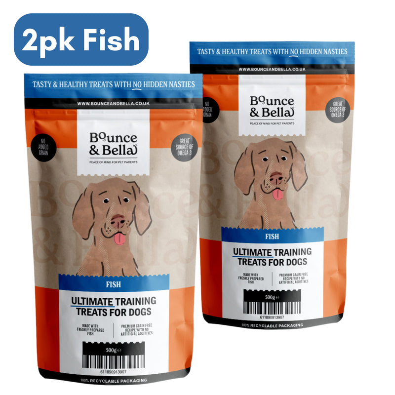**Discounted Multipack** - 2 Packs of 500g for only £18.98 (save £3 on the normal price!) - Grain Free Ultimate Fish Treats for Dogs