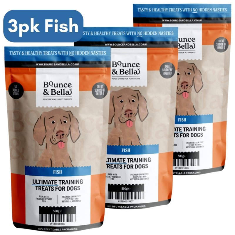 **Discounted Multipack** - 3 Packs of 500g for only £24.97 (save £8 on the normal price!) - Grain Free Ultimate Fish Treats for Dogs