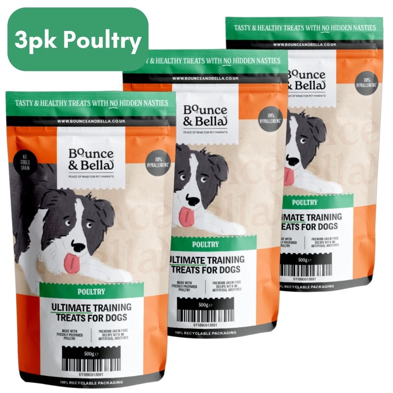 **Discounted Multipack** - 3 Packs of 500g for only £24.97 (save £8 on the normal price!) - Grain Free Ultimate Poultry Treats for Dogs