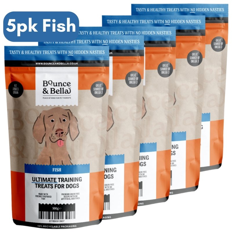 **Discounted Multipack** - 5 Packs of 500g for only £35.95 (save £19 on the normal price!!!) - Grain Free Ultimate Fish Treats for Dogs