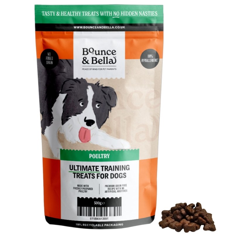 Grain-Free Ultimate Training Treats for Dogs - Poultry 500g  Bounce and  Bella