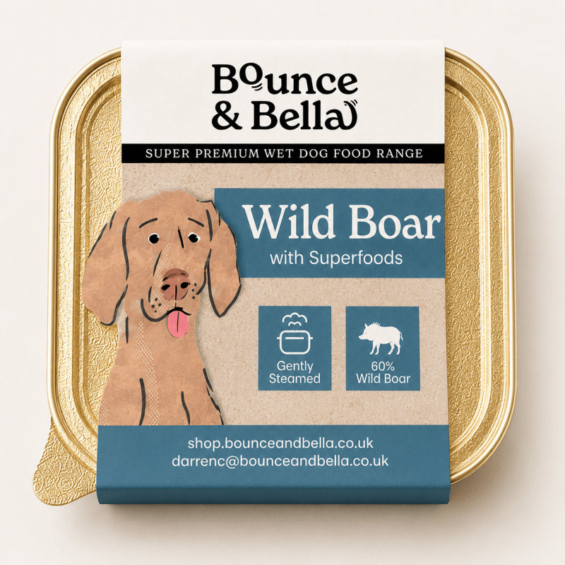 Bounce & Bella Wild Boar Wet Dog Food Tray with 60% wild boar