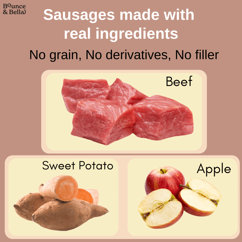 Gourmet Dog Sausages - Beef with Sweet Potato &amp; Apple, 200g