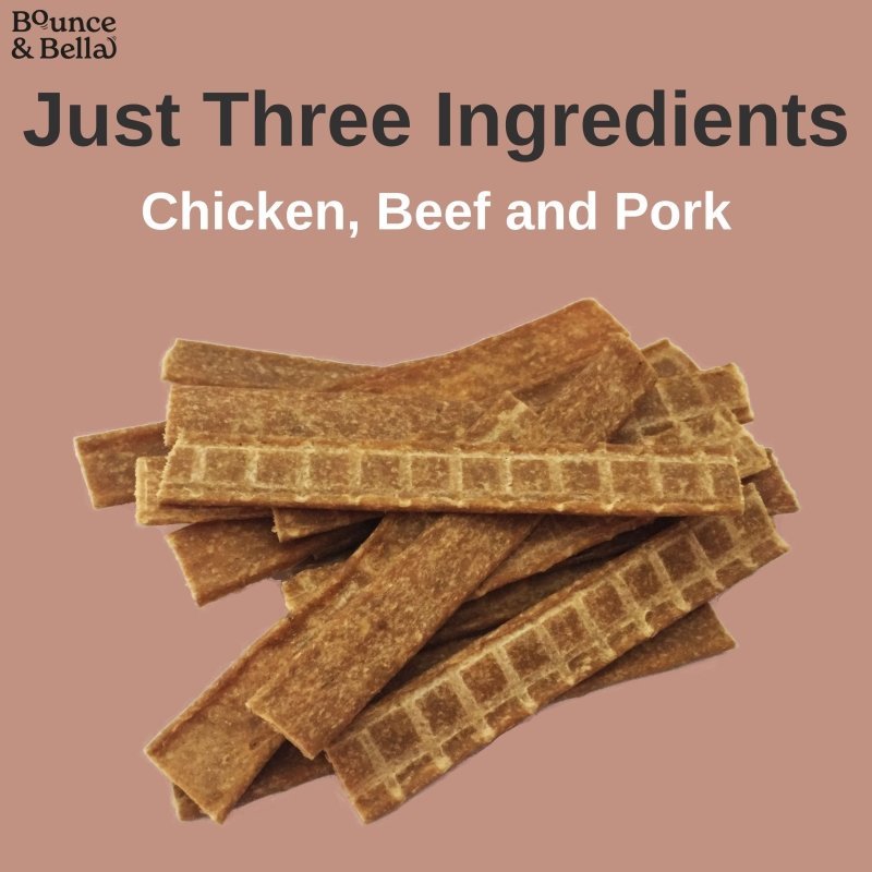 Natural Dog Chews - Chicken, Beef and Pork - Meat Feast Strips