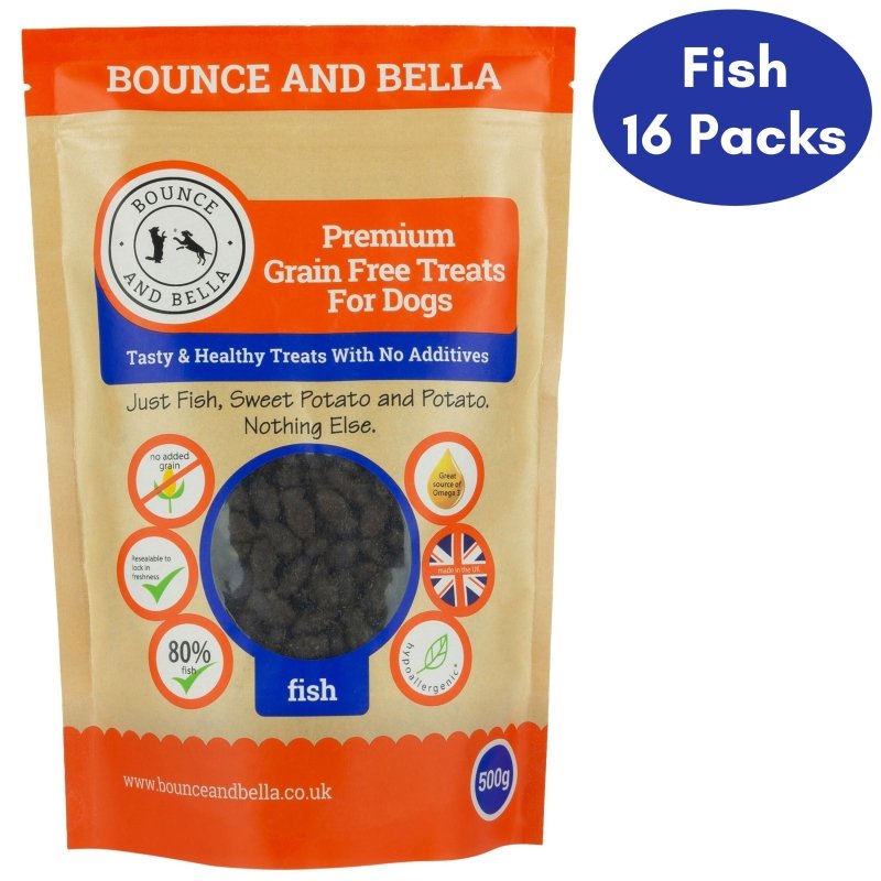16 Packs of 500g for only £99.99 - Grain Free Ultimate Fish Treats for Dogs - Perfect for Pet Professionals