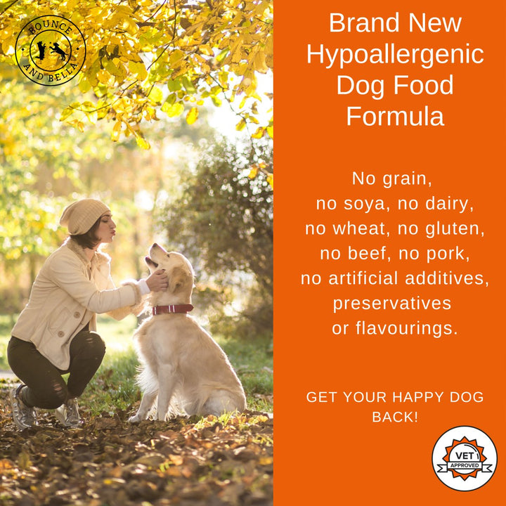 Bounce and Bella Grain-Free Complete Dog Food. Vet Approved. 