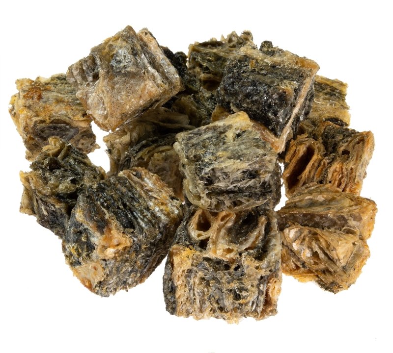 A Pile of Fish Skin Snacks – Low Fat Dog Treats