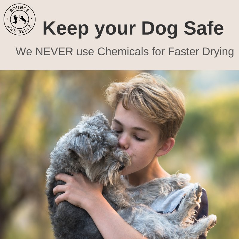 Keep your Dog Safe. We NEVER use Chemicals for Faster Drying.