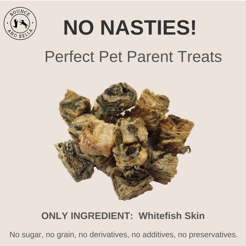 Only Ingredient: Whitefish Skin! 