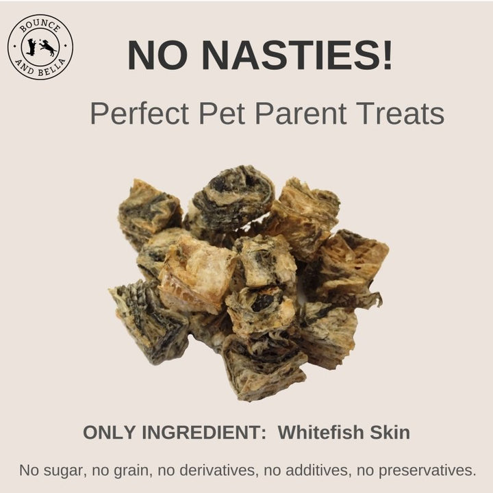 Only Ingredient: Whitefish Skin! 
