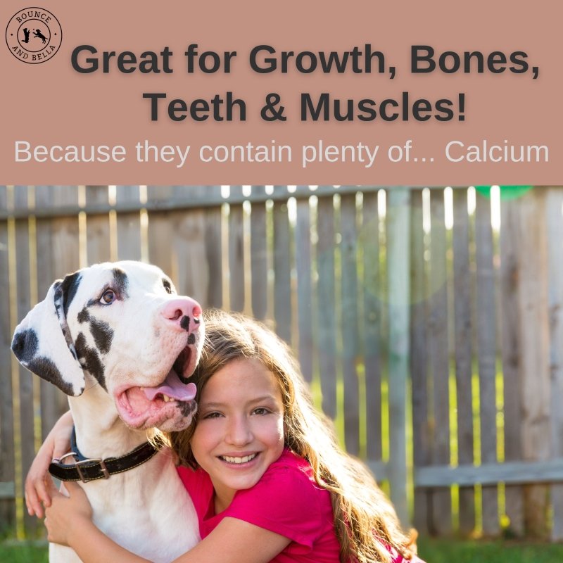  Great for Growth, Bones, Teeth & Muscles! Because they contain... plenty of Calcium