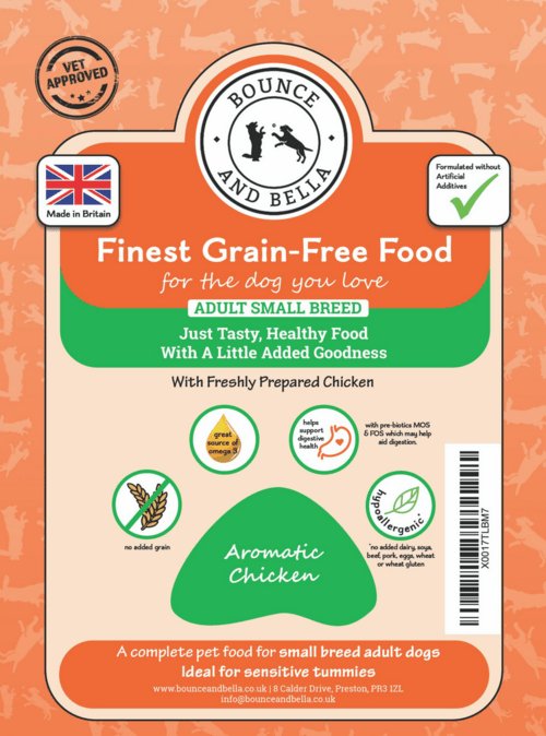 SAMPLE - Complete Grain Free Dog Food - SMALL BREED - Aromatic Chicken and Veg